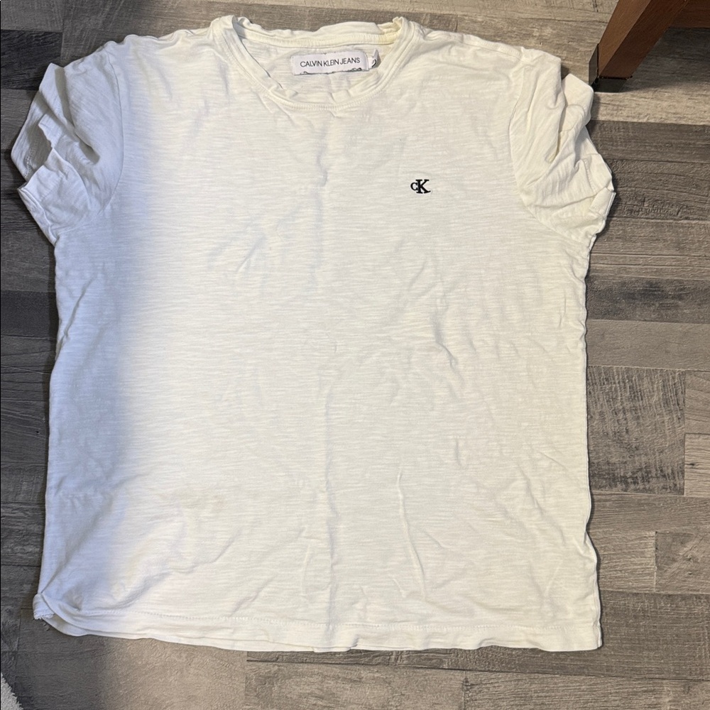 Calvin Klein Off-White Tee with Logo